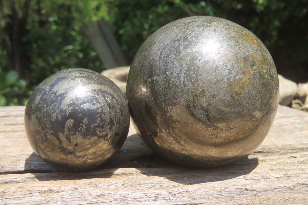 Polished Pharaoh Stone Spheres x 3 From Zimbabwe - Toprock Gemstones and Minerals 