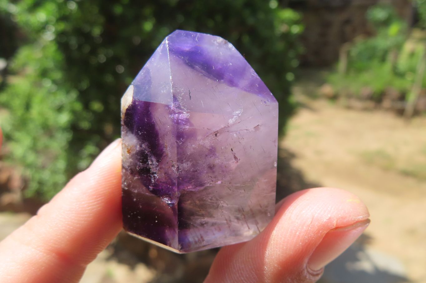 Polished Smokey Window Amethyst Quartz Crystals x 24 From Akansobe, Madagascar - Toprock Gemstones and Minerals 