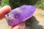 Polished Smokey Window Amethyst Quartz Crystals x 24 From Akansobe, Madagascar - Toprock Gemstones and Minerals 