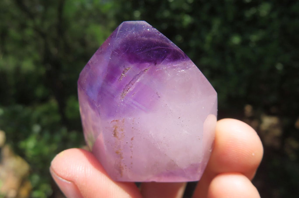 Polished Smokey Window Amethyst Quartz Crystals x 24 From Akansobe, Madagascar - Toprock Gemstones and Minerals 
