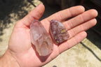 Polished Smokey Window Amethyst Quartz Crystals x 24 From Akansobe, Madagascar - Toprock Gemstones and Minerals 