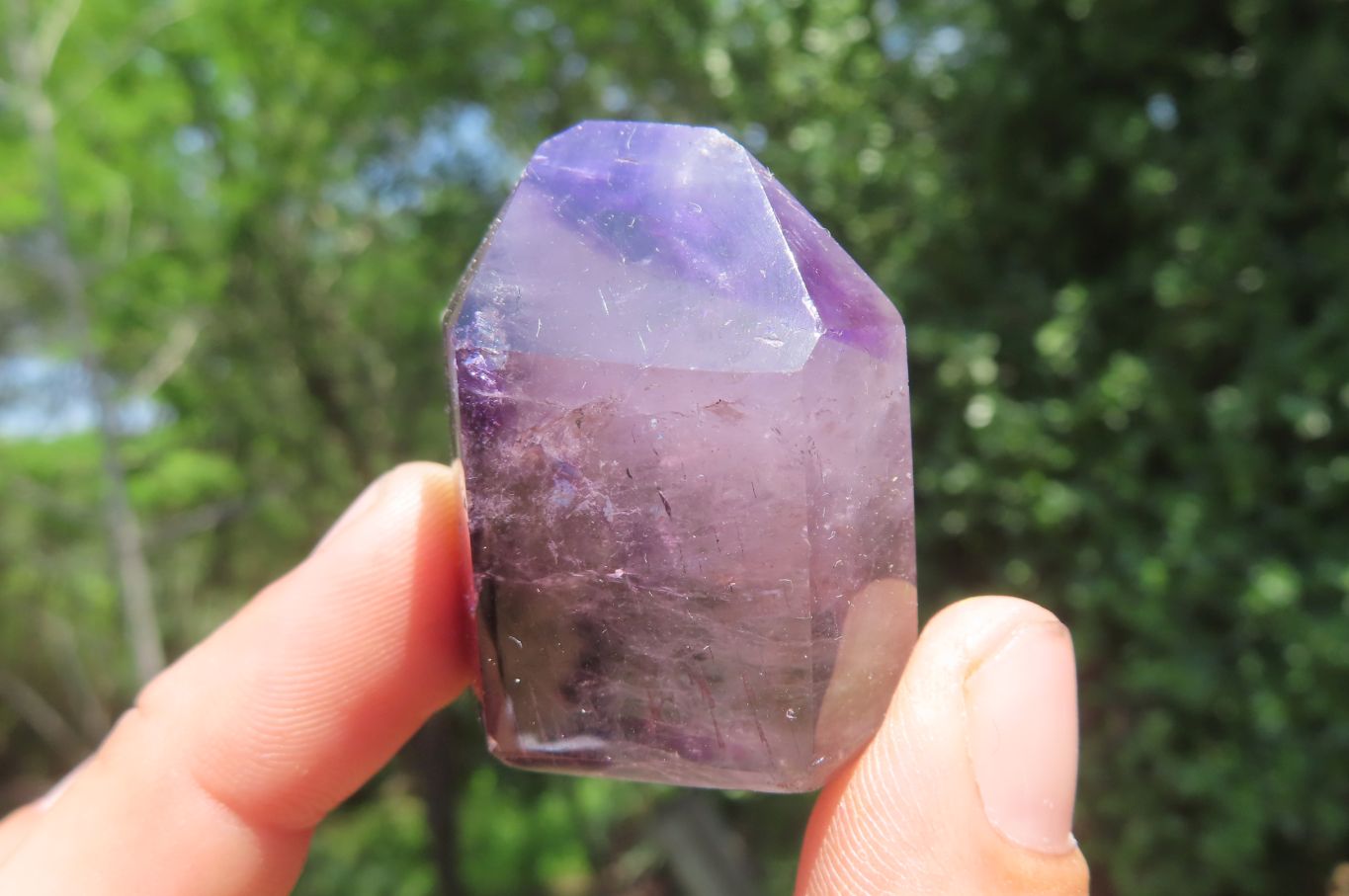 Polished Smokey Window Amethyst Quartz Crystals x 24 From Akansobe, Madagascar - Toprock Gemstones and Minerals 
