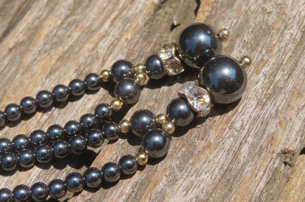 Polished Silver Hematite Drop Choker Necklace - Sold Per Item - From China - Toprock Gemstones and Minerals 