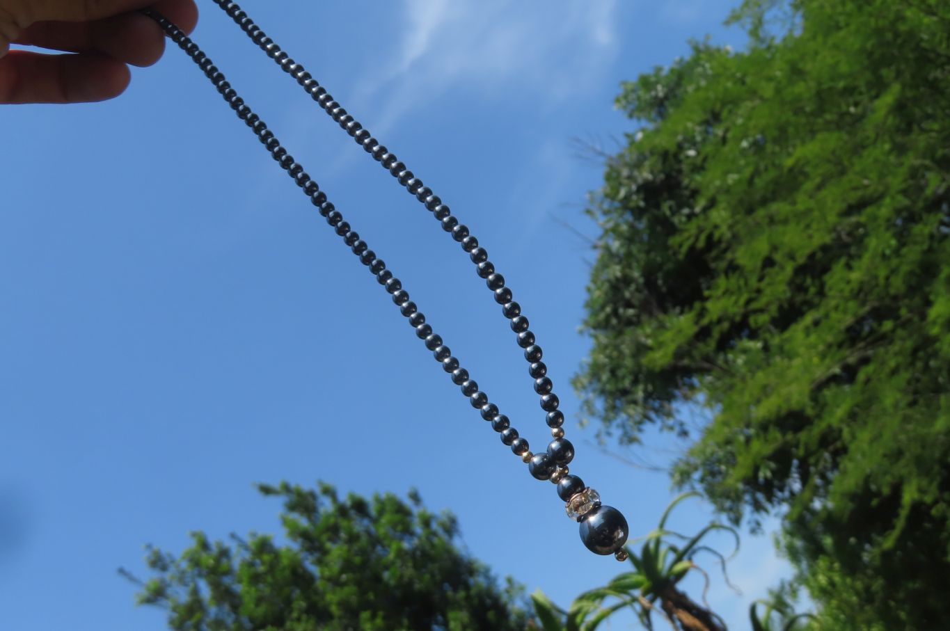 Polished Silver Hematite Drop Choker Necklace - Sold Per Item - From China - Toprock Gemstones and Minerals 