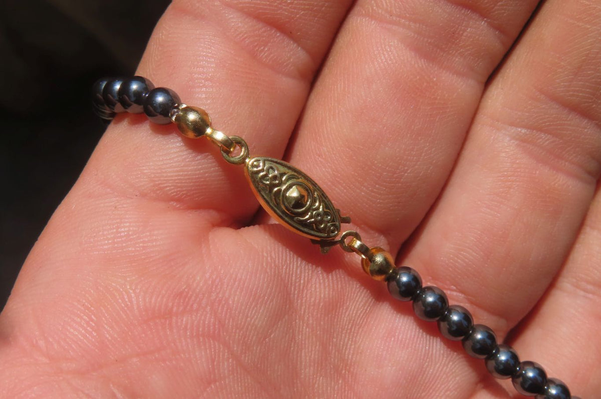 Polished Silver Hematite Drop Choker Necklace - Sold Per Item - From China - Toprock Gemstones and Minerals 