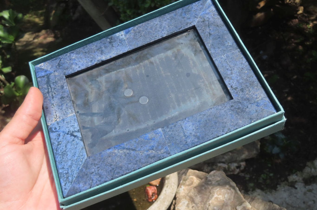 Hand Made Dumortierite Picture Frame in Box - Sold per Item - From Mozambique - Toprock Gemstones and Minerals 