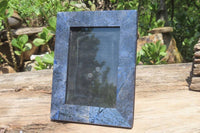 Hand Made Dumortierite Picture Frame in Box - Sold per Item - From Mozambique - Toprock Gemstones and Minerals 