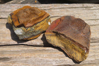 Polished On One Side Tiger's Eye Slabs x 12 From Prieska, South Africa