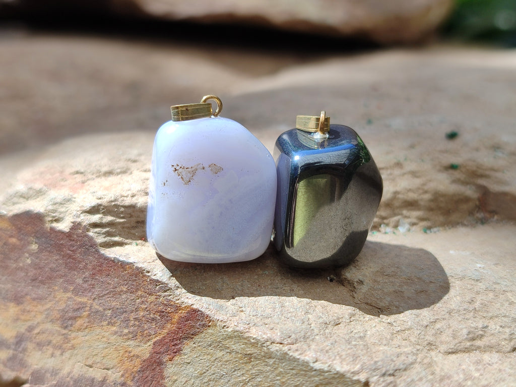 Polished Mixed Box Of 12 Gemstone Pendants - Sold Per Box - From Southern Africa - Toprock Gemstones and Minerals 