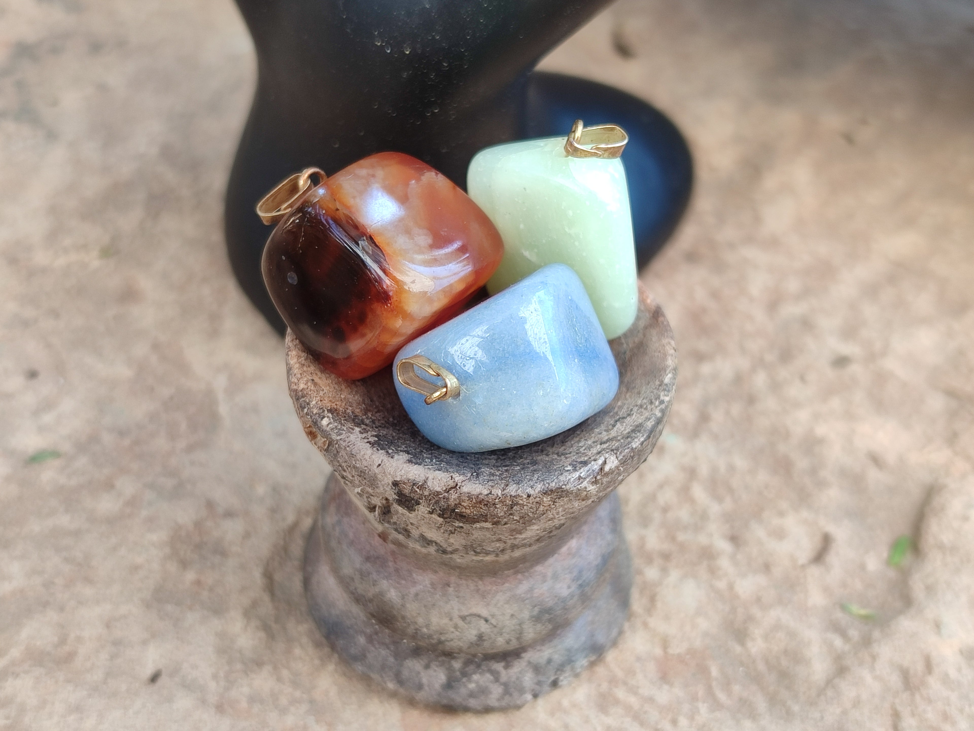 Polished Mixed Box Of 12 Gemstone Pendants - Sold Per Box - From Southern Africa - Toprock Gemstones and Minerals 