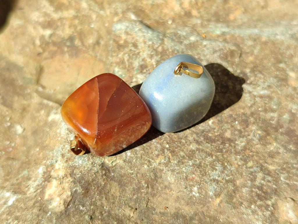 Polished Mixed Box Of 12 Gemstone Pendants - Sold Per Box - From Southern Africa - Toprock Gemstones and Minerals 