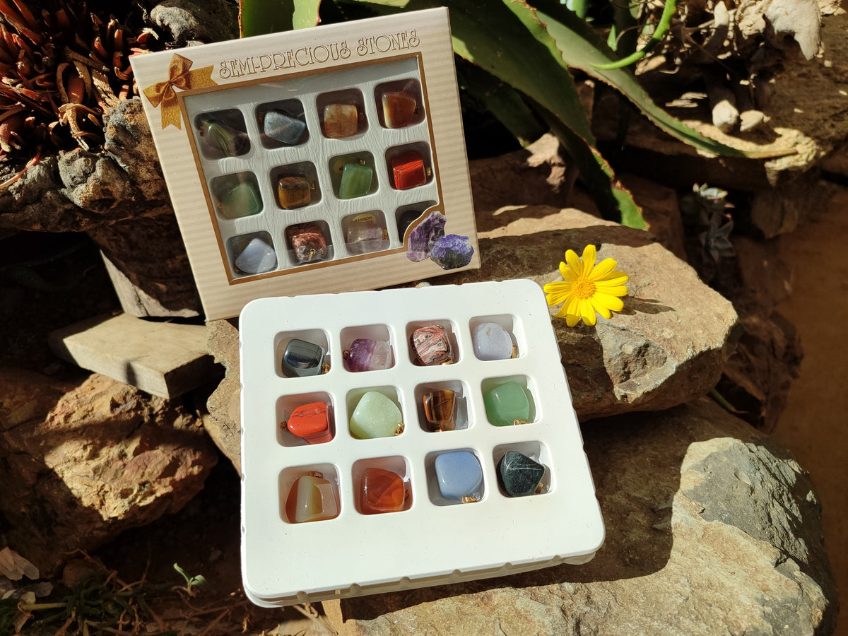 Polished Mixed Box Of 12 Gemstone Pendants - Sold Per Box - From Southern Africa - Toprock Gemstones and Minerals 