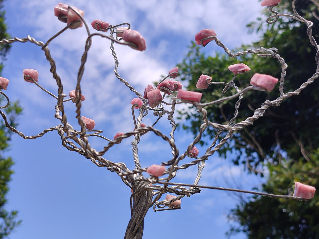 Hand Made Pink Rubellite Tourmaline Copper Wire Wrap Tree x 1 From KwaZulu Natal, South Africa - Toprock Gemstones and Minerals 