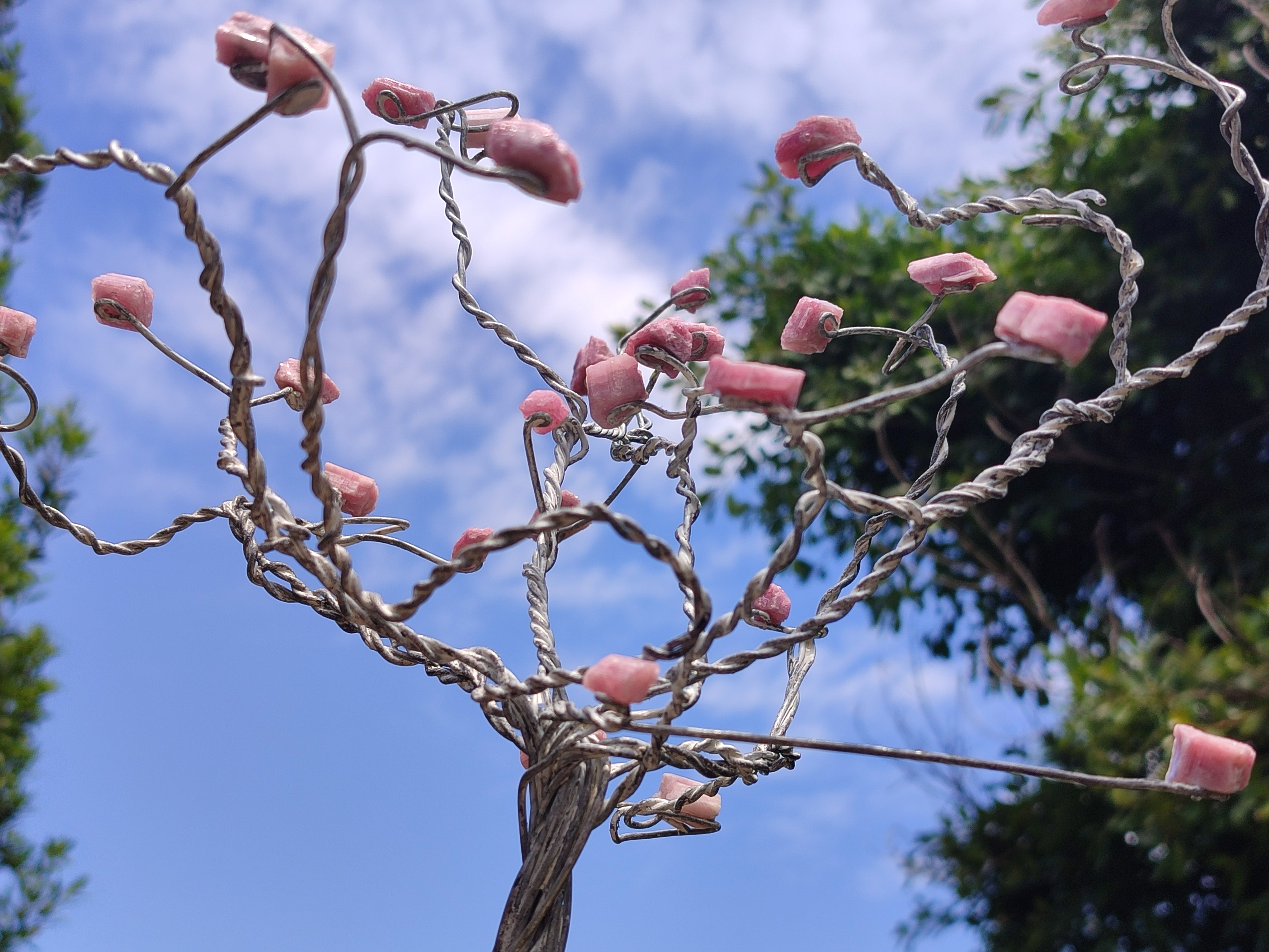 Hand Made Pink Rubellite Tourmaline Copper Wire Wrap Tree x 1 From KwaZulu Natal, South Africa - Toprock Gemstones and Minerals 