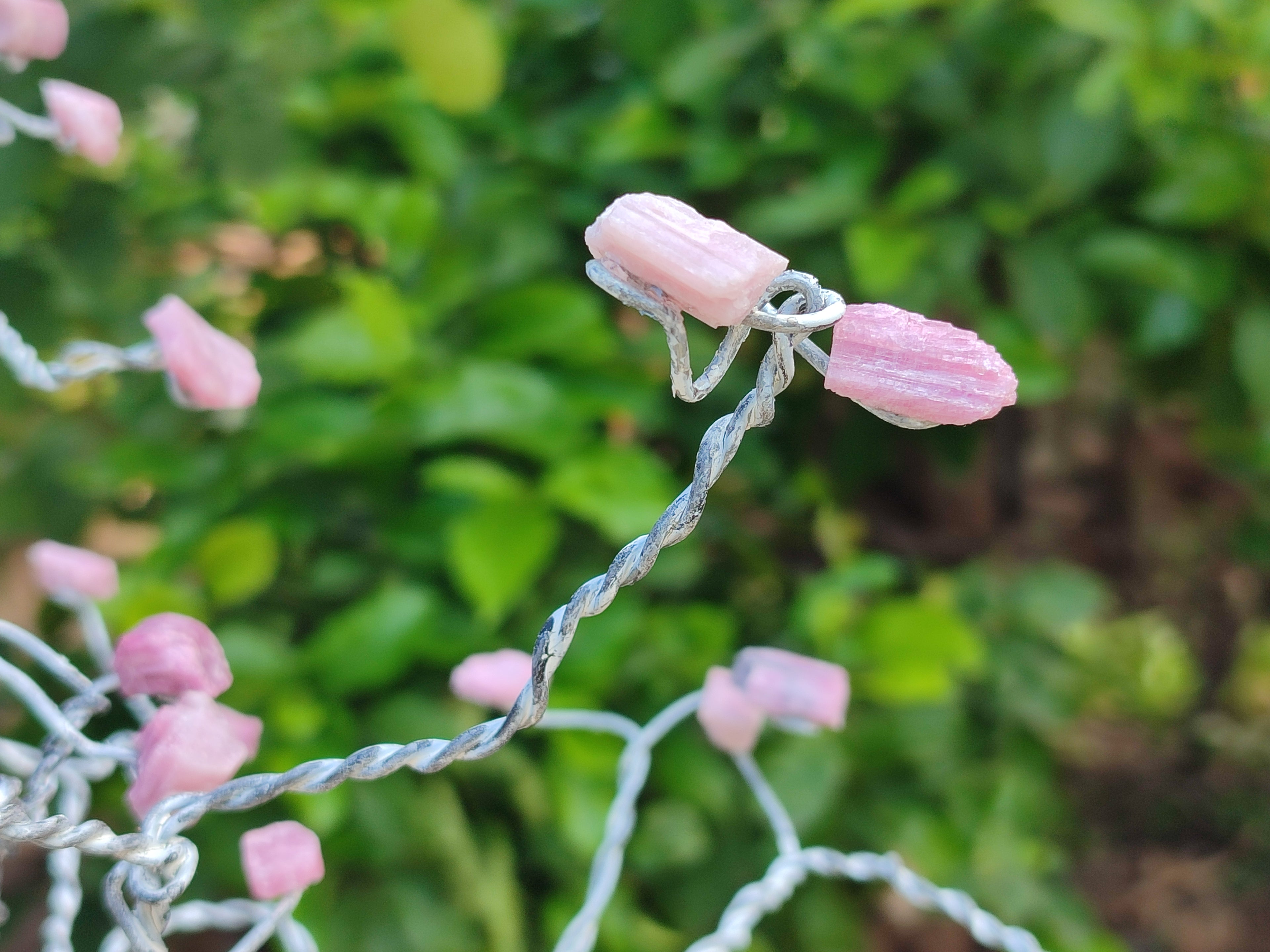 Hand Made Pink Rubellite Tourmaline Copper Wire Wrap Tree x 1 From KwaZulu Natal, South Africa - Toprock Gemstones and Minerals 