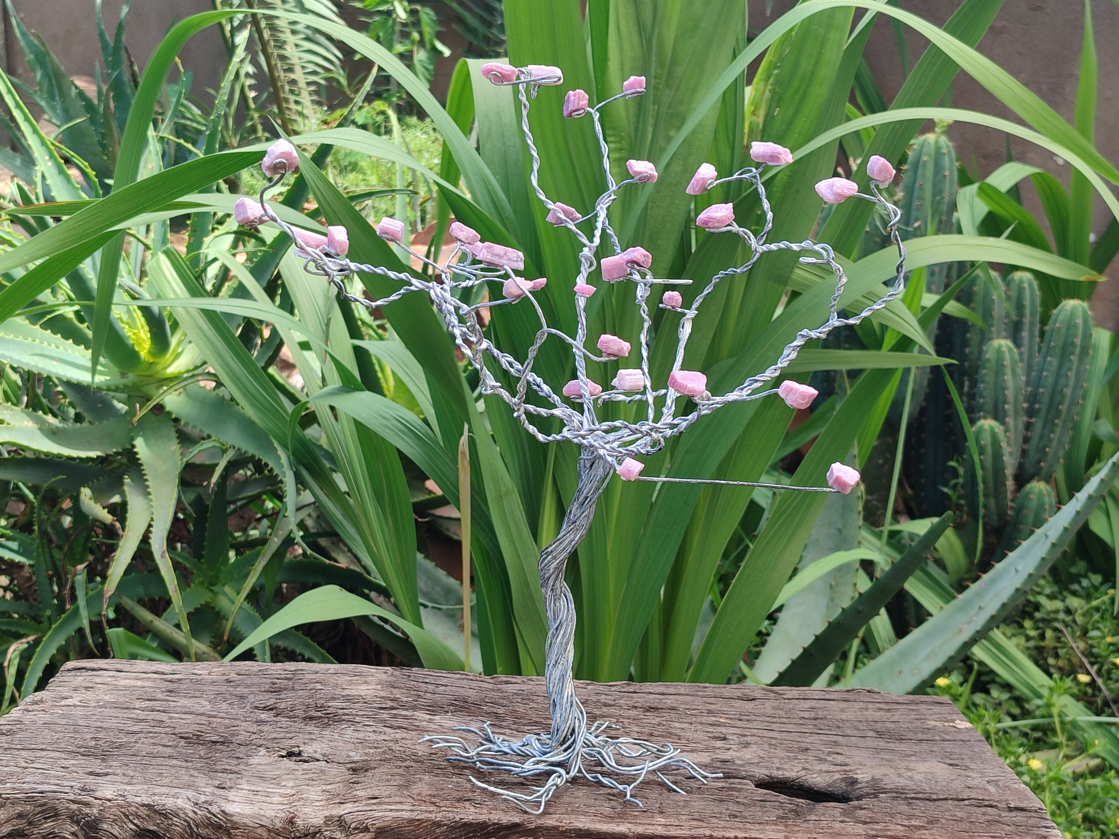 Hand Made Pink Rubellite Tourmaline Copper Wire Wrap Tree x 1 From KwaZulu Natal, South Africa - Toprock Gemstones and Minerals 