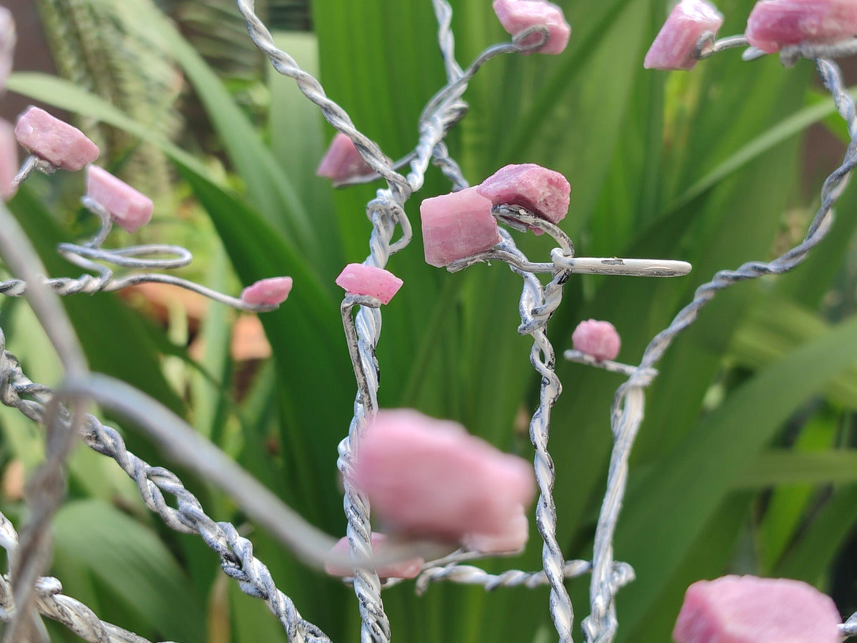 Hand Made Pink Rubellite Tourmaline Copper Wire Wrap Tree x 1 From KwaZulu Natal, South Africa - Toprock Gemstones and Minerals 