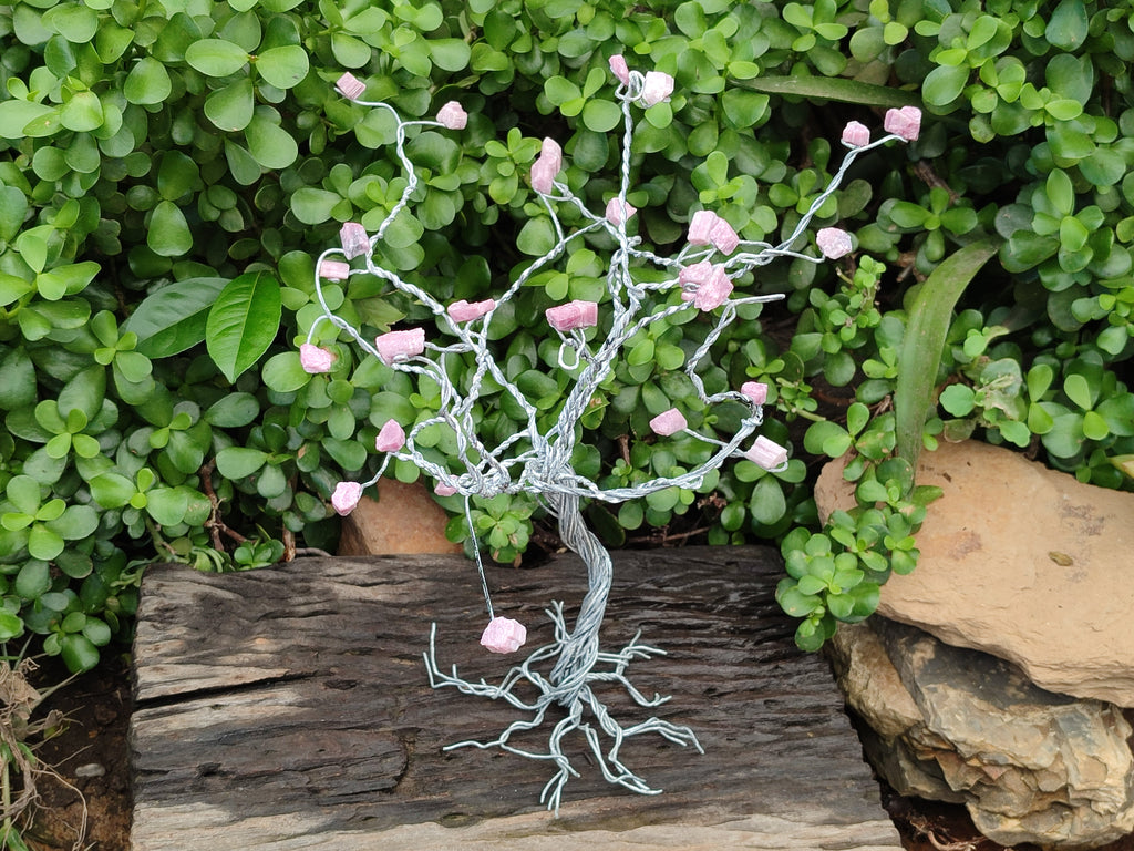 Hand Made Pink Rubellite Tourmaline Copper Wire Wrap Tree x 1 From KwaZulu Natal, South Africa - Toprock Gemstones and Minerals 