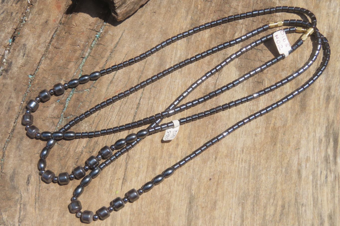 Polished Hematite Barrel Shaped Beaded Necklace - Sold Per Item - From Southern Africa - Toprock Gemstones and Minerals 