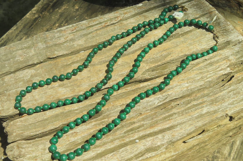 Polished Malachite Ball Shaped Beaded Necklace - Sold Per Item- From Congo - Toprock Gemstones and Minerals 