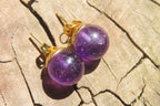 Polished Pair of Gemmy Amethyst Stud Earrings - sold per Pair - From Zambia - Toprock Gemstones and Minerals 