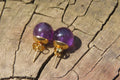 Polished Pair of Gemmy Amethyst Stud Earrings - sold per Pair - From Zambia - Toprock Gemstones and Minerals 