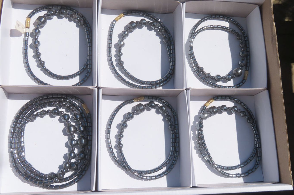 Polished Hematite Beaded Choker - Sold Per Item - From Southern Africa - Toprock Gemstones and Minerals 