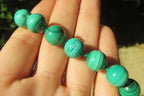 Polished Long Malachite Ball Shaped Beaded Necklace - Sold Per Item- From Congo - Toprock Gemstones and Minerals 