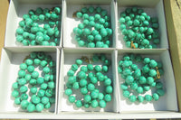Polished Long Malachite Ball Shaped Beaded Necklace - Sold Per Item- From Congo - Toprock Gemstones and Minerals 