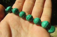 Polished Malachite Ball Shaped Large Beaded Necklace - Sold Per Item- From Congo - Toprock Gemstones and Minerals 
