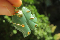 Polished Larger Aventurine Elephant Pendant with 9ct Gold Plated Bail and Trim - Sold Per Item - From Zimbabwe - Toprock Gemstones and Minerals 