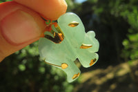 Polished Larger Aventurine Elephant Pendant with 9ct Gold Plated Bail and Trim - Sold Per Item - From Zimbabwe - Toprock Gemstones and Minerals 
