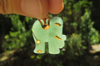 Polished Larger Aventurine Elephant Pendant with 9ct Gold Plated Bail and Trim - Sold Per Item - From Zimbabwe - Toprock Gemstones and Minerals 