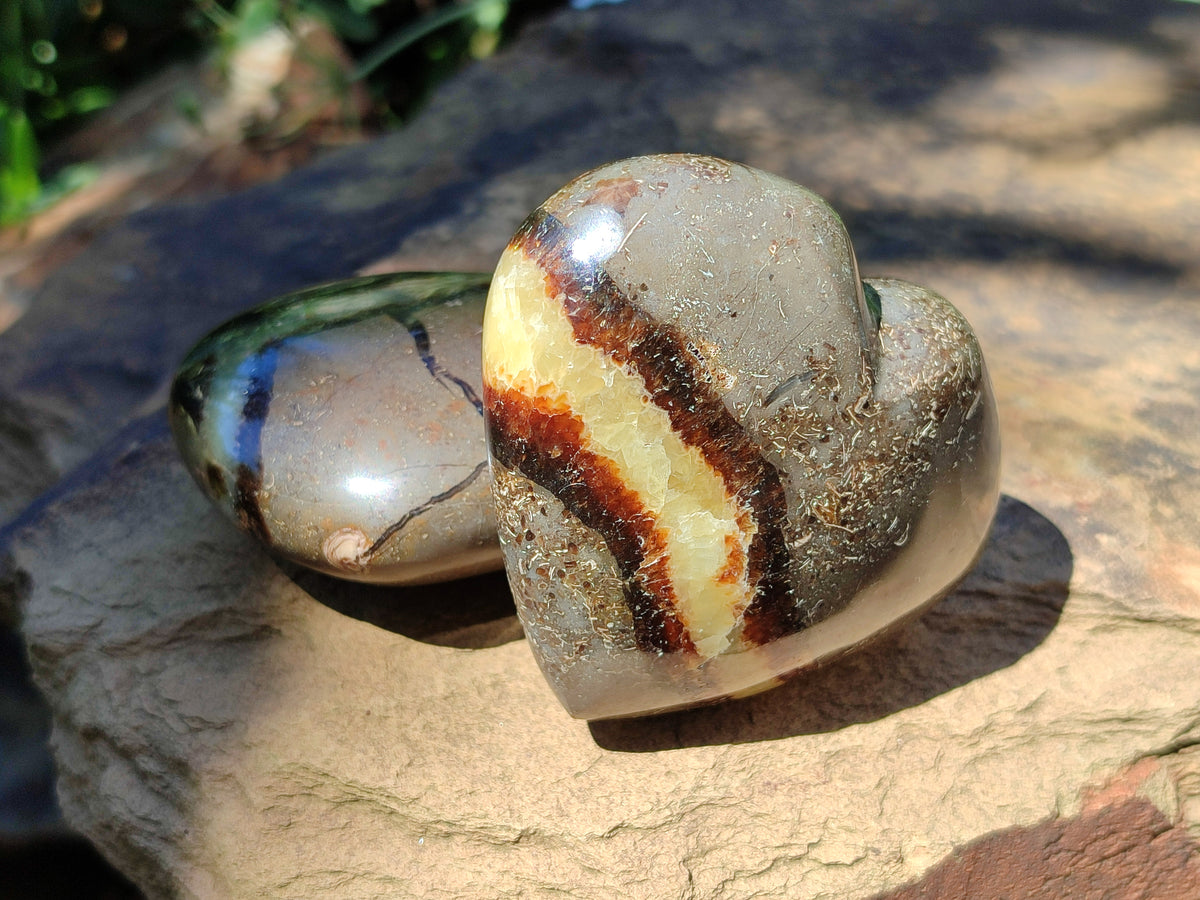 Polished Large Septerye Hearts - Sold Per Item - From Madagascar - Toprock Gemstones and Minerals 