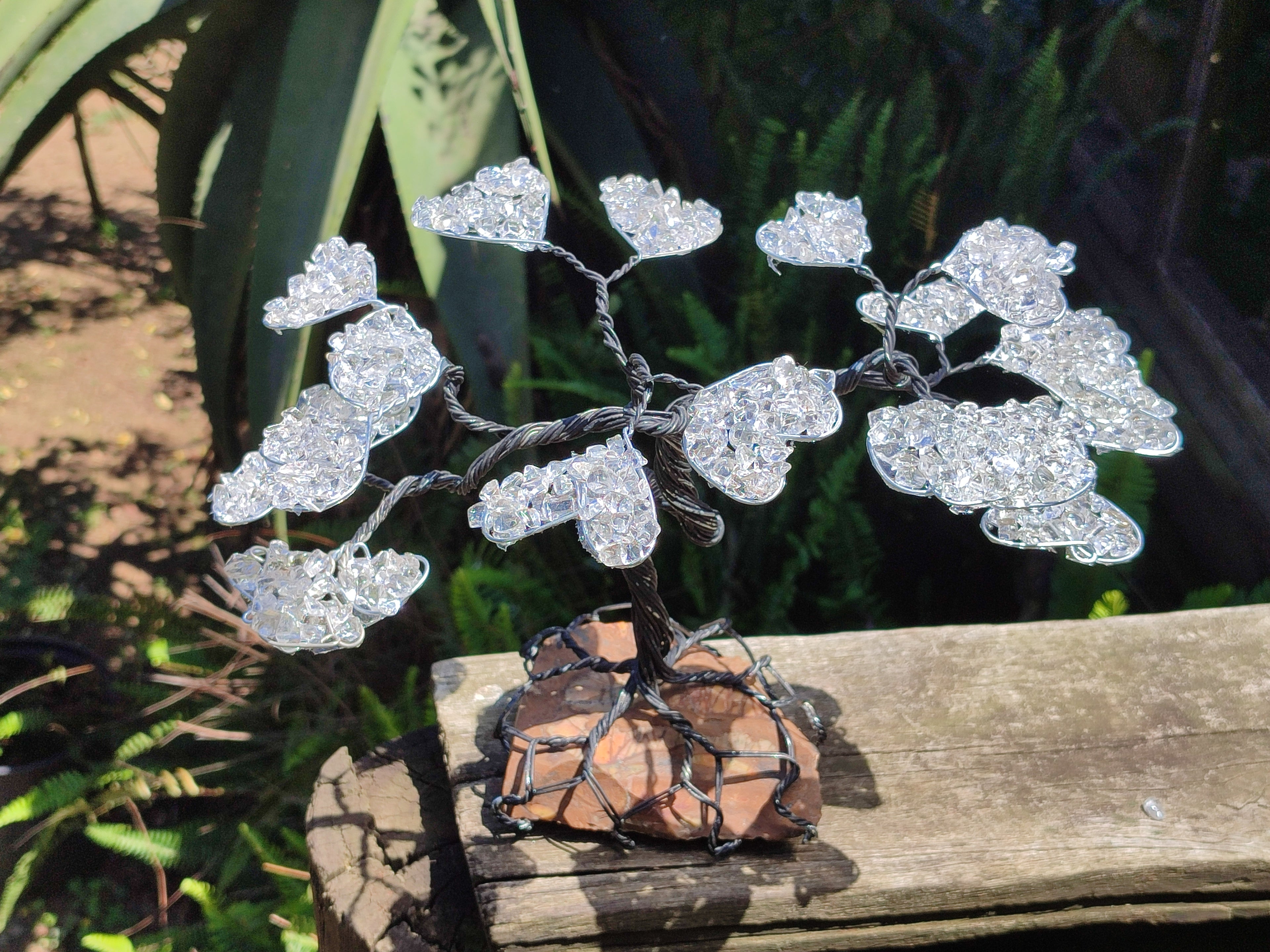 Hand Made Quartz Tumble Chip & Wire Wrap Tree - Sold Per Item - From South Africa - Toprock Gemstones and Minerals 