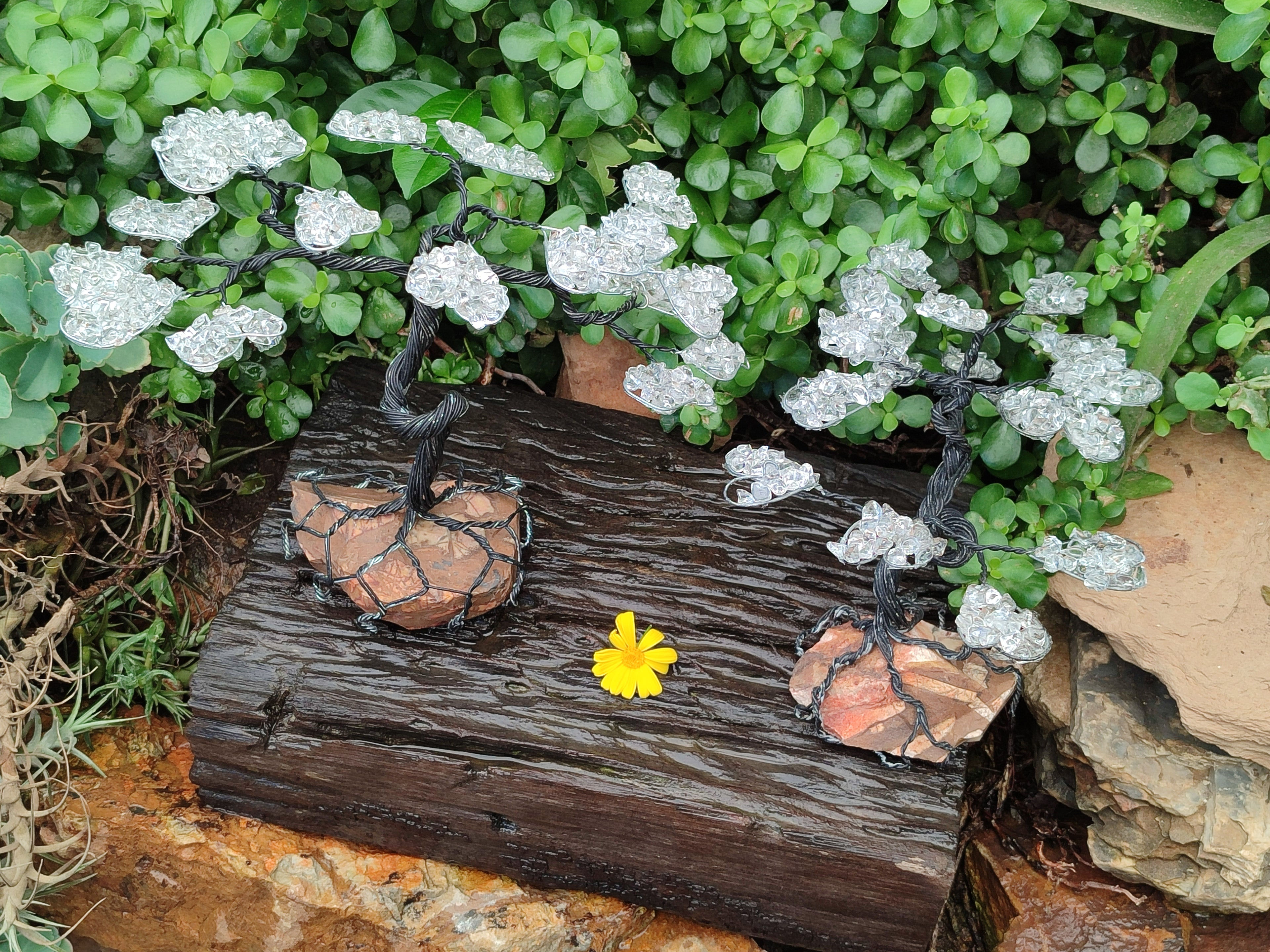 Hand Made Quartz Tumble Chip & Wire Wrap Tree - Sold Per Item - From South Africa - Toprock Gemstones and Minerals 