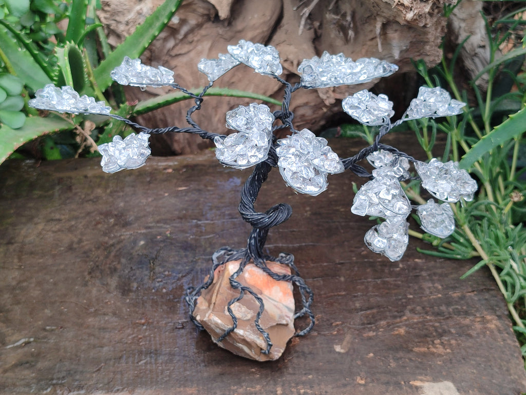 Hand Made Quartz Tumble Chip & Wire Wrap Tree - Sold Per Item - From South Africa - Toprock Gemstones and Minerals 