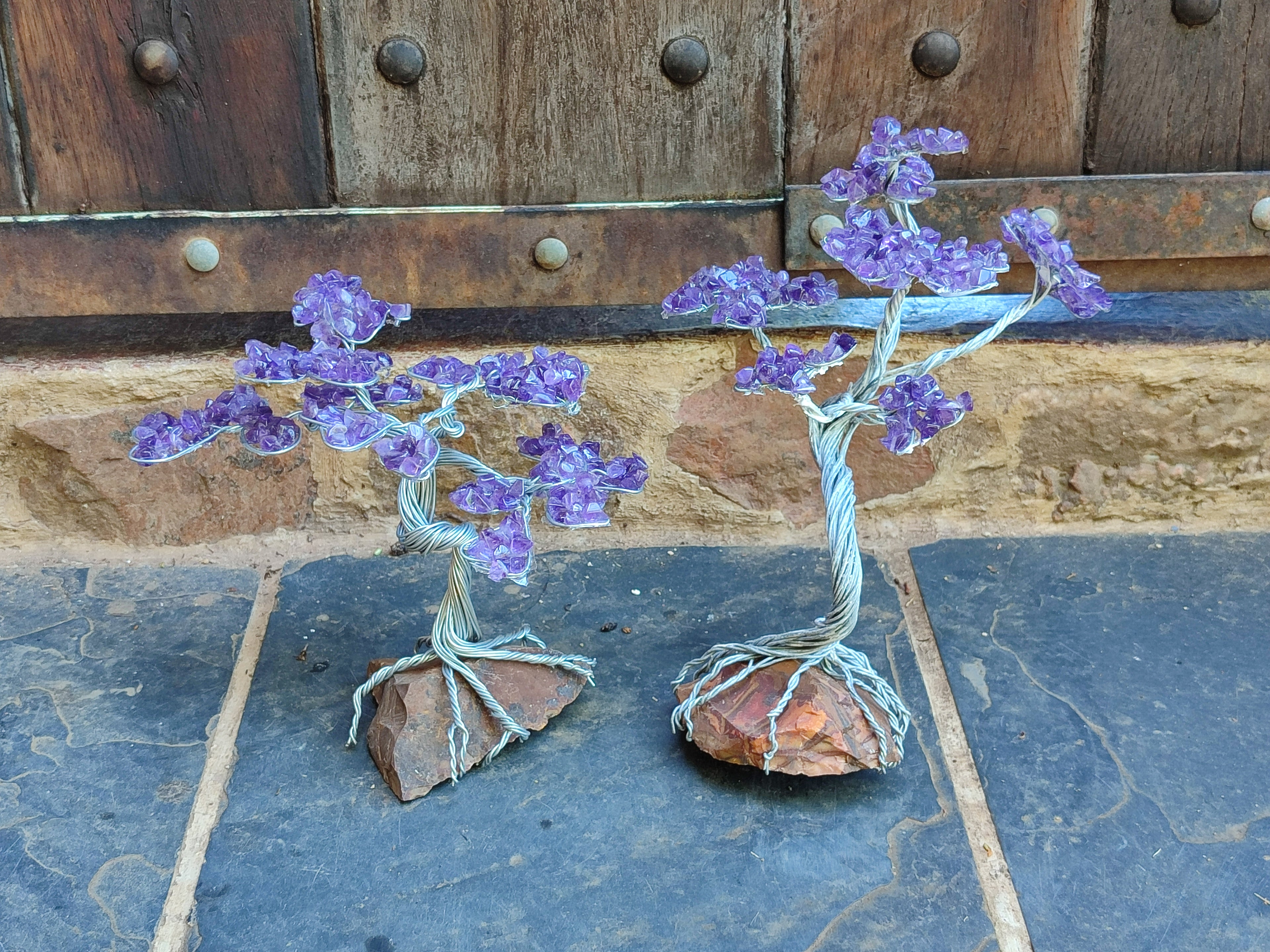 Hand Made Amethyst Tumble Chip & Wire Wrap Tree - Sold Per Item - From South Africa - Toprock Gemstones and Minerals 
