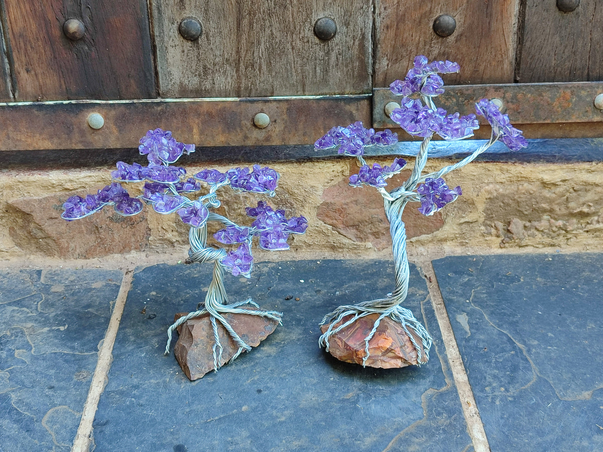 Hand Made Amethyst Tumble Chip & Wire Wrap Tree - Sold Per Item - From South Africa - Toprock Gemstones and Minerals 
