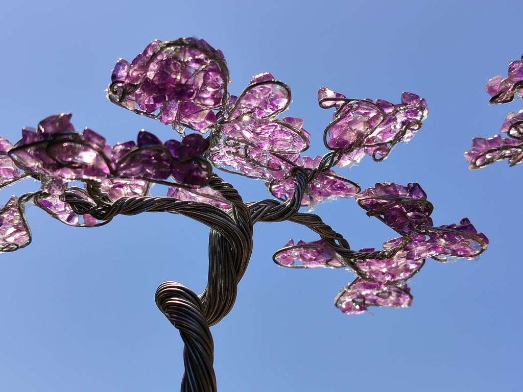 Hand Made Amethyst Tumble Chip & Wire Wrap Tree - Sold Per Item - From South Africa - Toprock Gemstones and Minerals 
