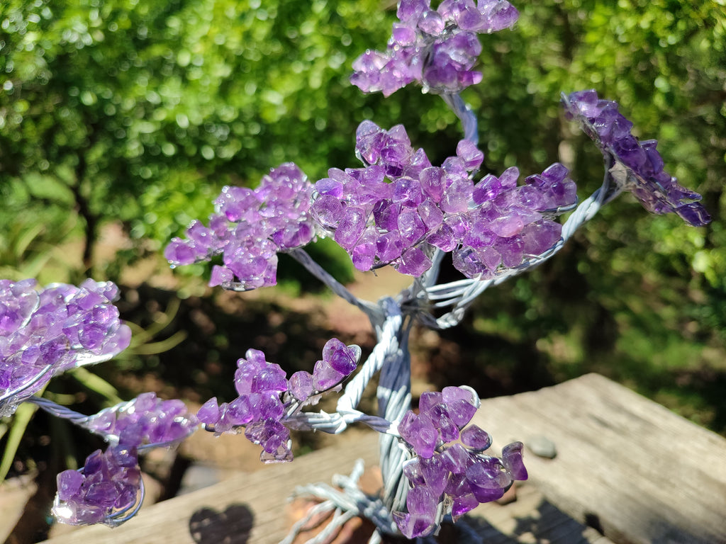 Hand Made Amethyst Tumble Chip & Wire Wrap Tree - Sold Per Item - From South Africa - Toprock Gemstones and Minerals 