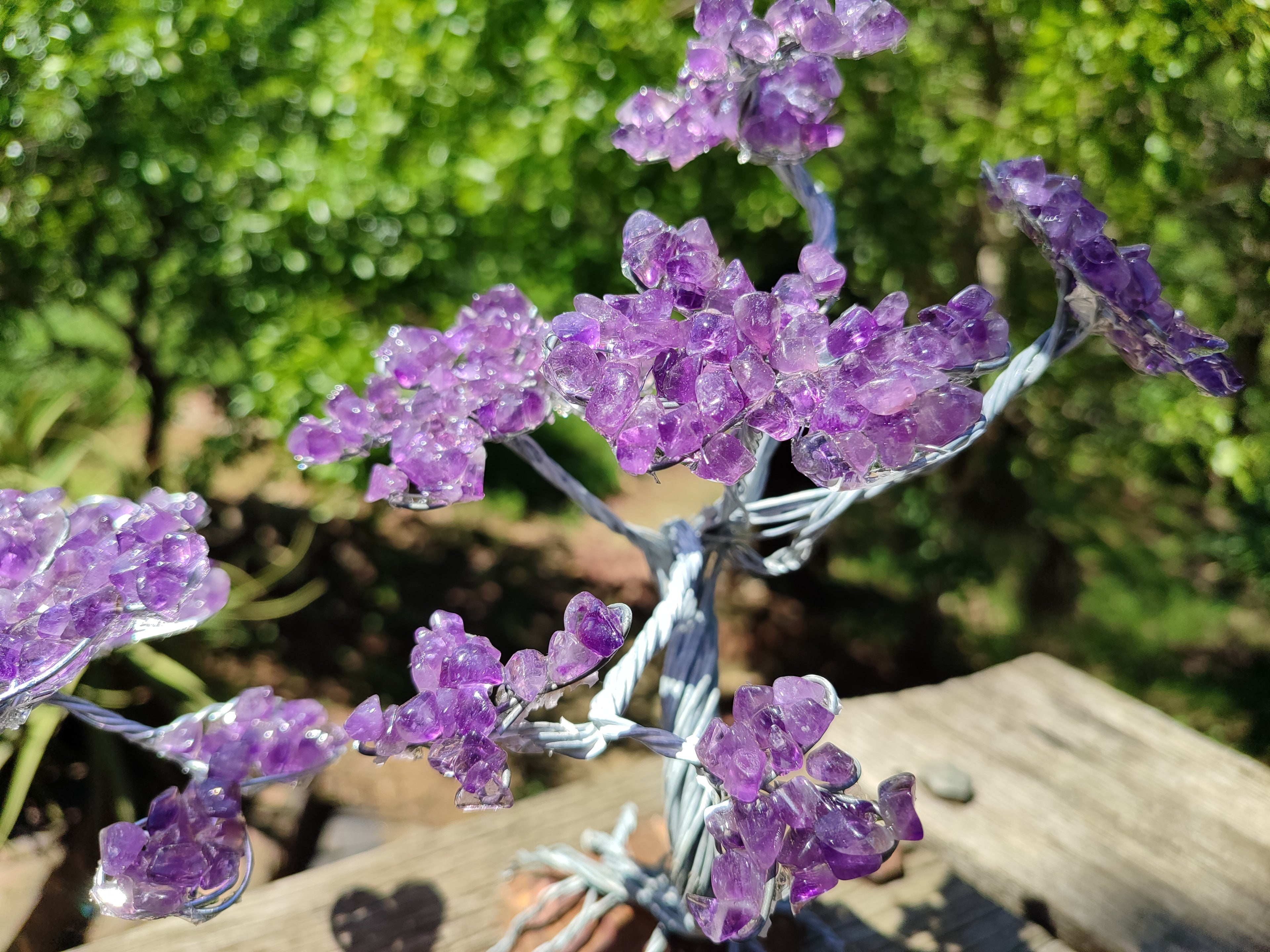 Hand Made Amethyst Tumble Chip & Wire Wrap Tree - Sold Per Item - From South Africa - Toprock Gemstones and Minerals 