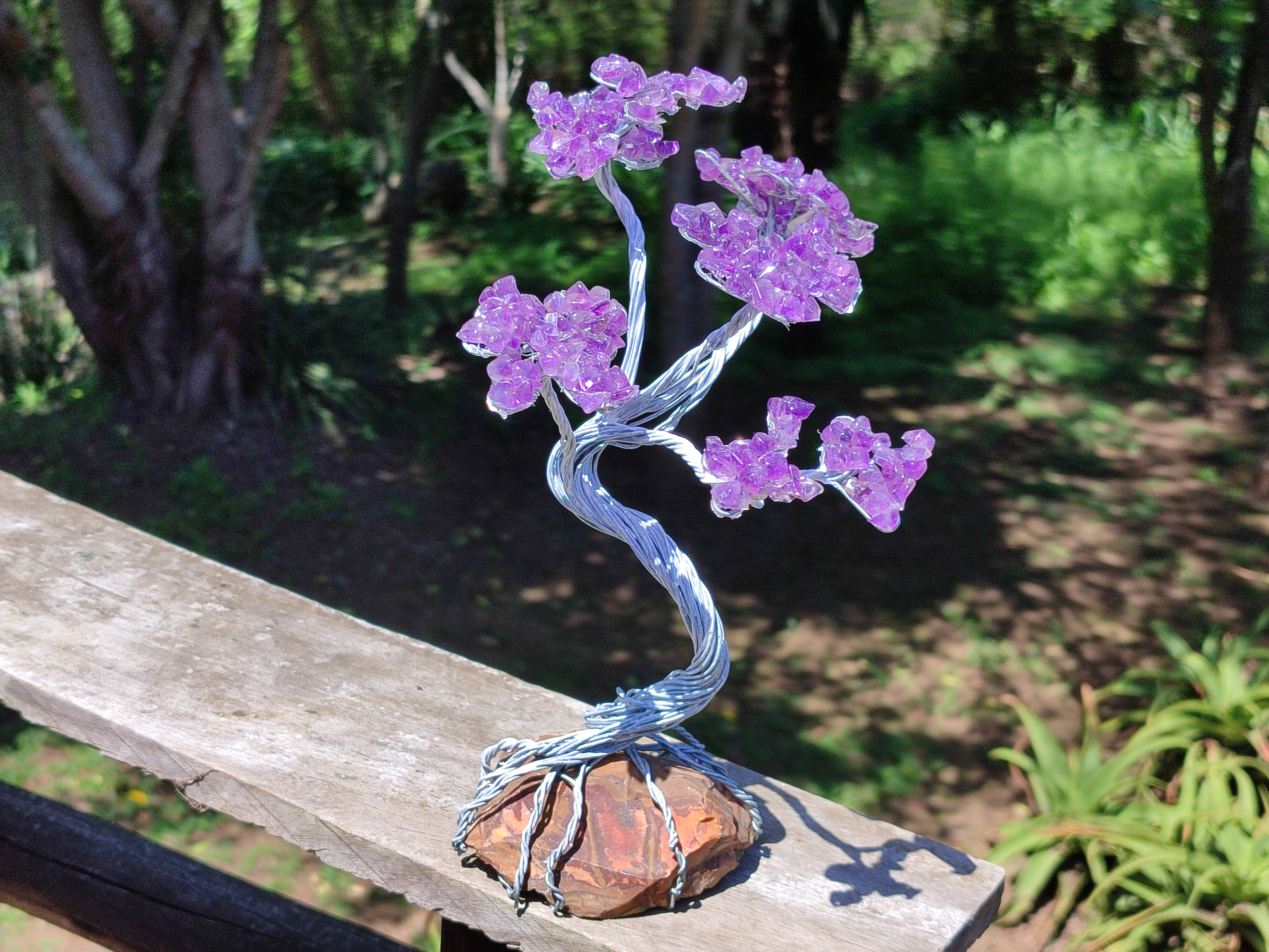 Hand Made Amethyst Tumble Chip & Wire Wrap Tree - Sold Per Item - From South Africa - Toprock Gemstones and Minerals 