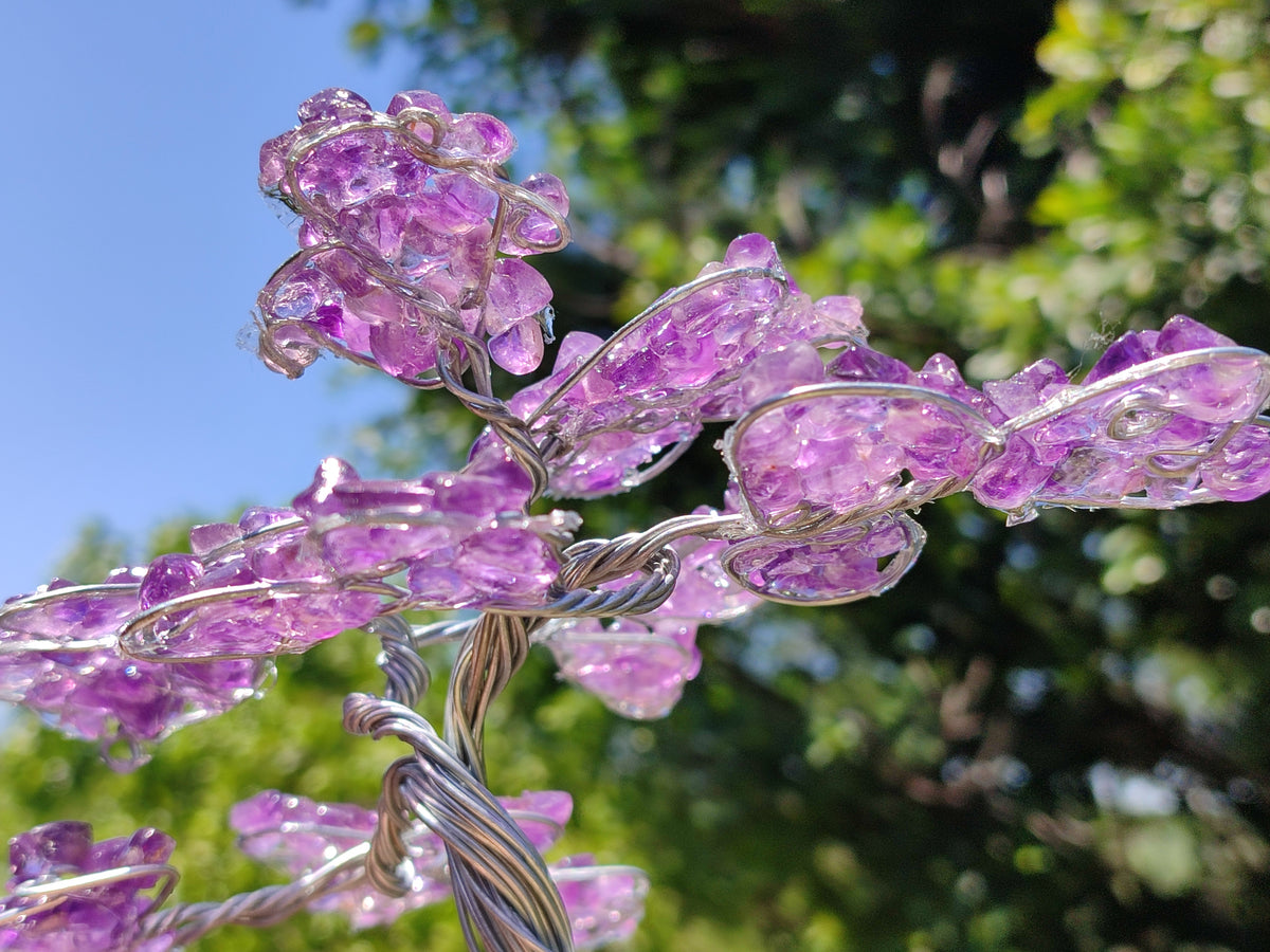 Hand Made Amethyst Tumble Chip & Wire Wrap Tree - Sold Per Item - From South Africa - Toprock Gemstones and Minerals 