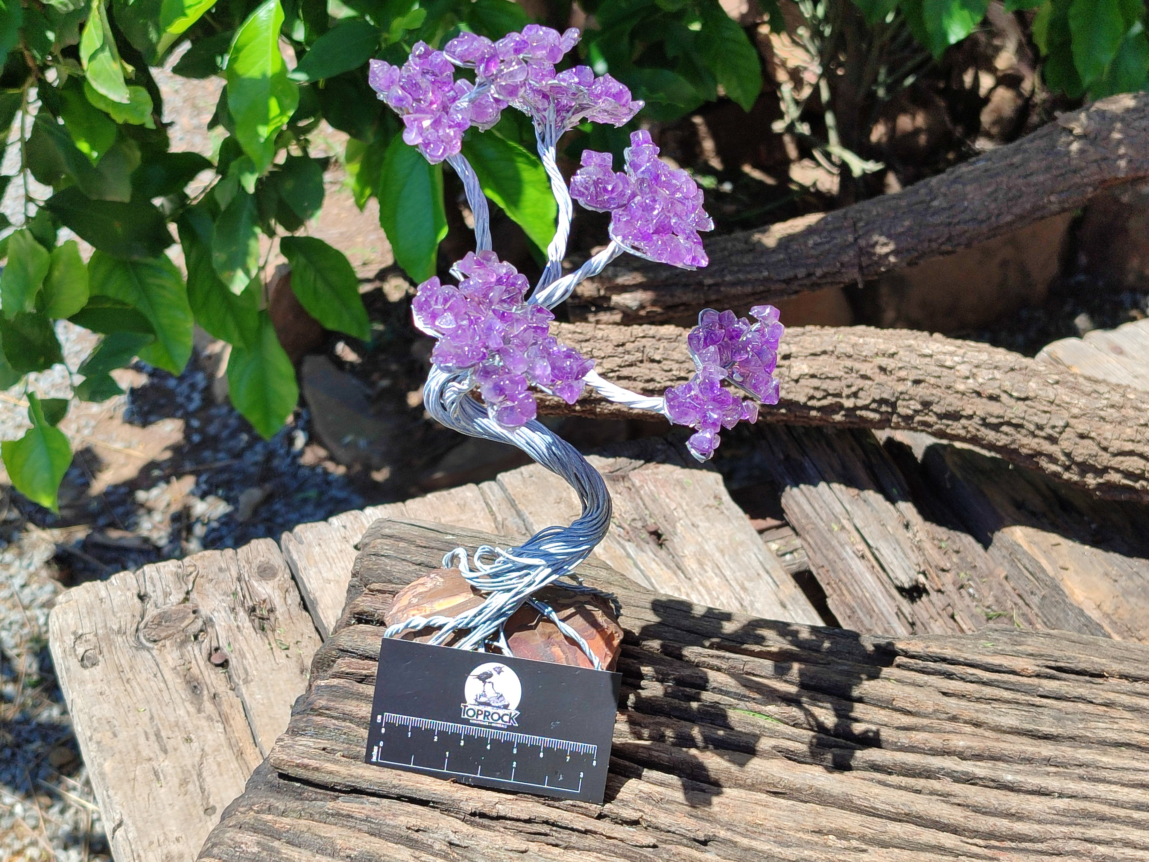 Hand Made Amethyst Tumble Chip & Wire Wrap Tree - Sold Per Item - From South Africa - Toprock Gemstones and Minerals 