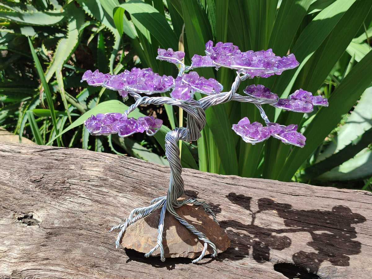 Hand Made Amethyst Tumble Chip & Wire Wrap Tree - Sold Per Item - From South Africa - Toprock Gemstones and Minerals 