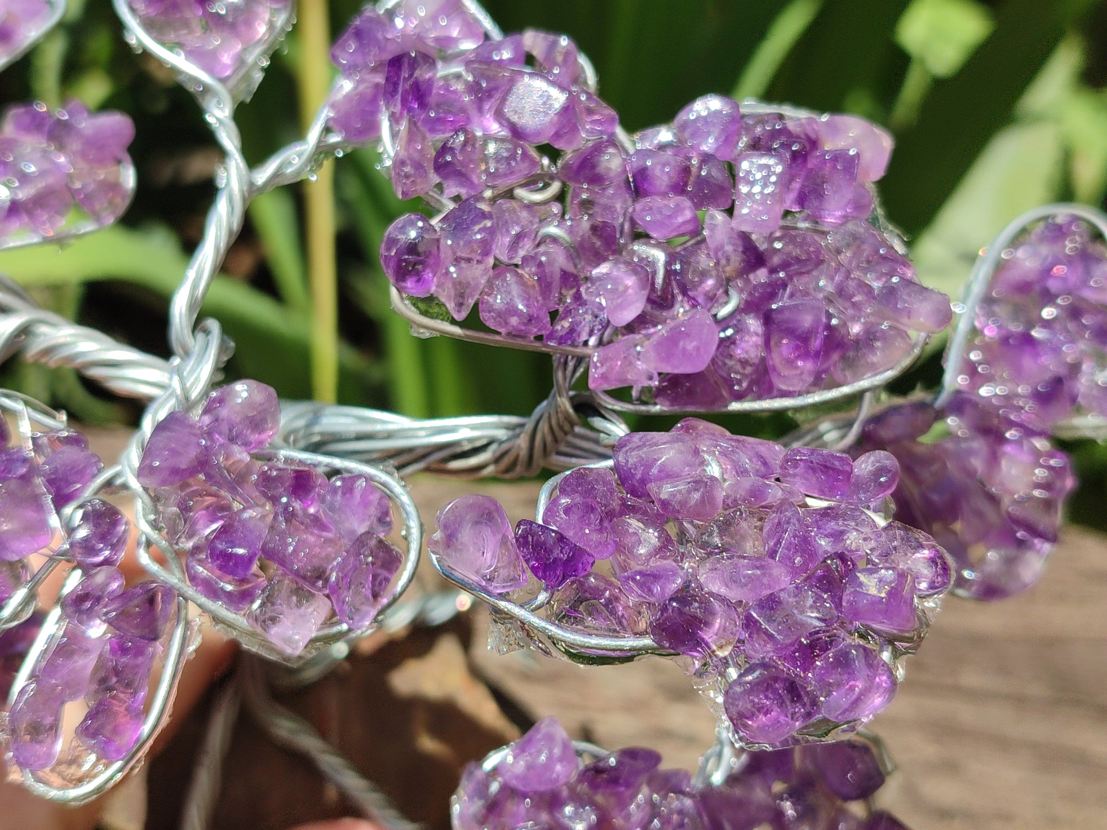 Hand Made Amethyst Tumble Chip & Wire Wrap Tree - Sold Per Item - From South Africa - Toprock Gemstones and Minerals 