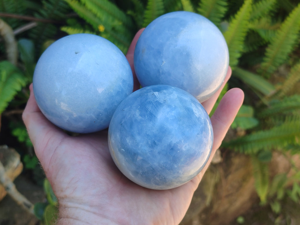 Polished Large Blue Calcite Spheres - Sold per Item - From Madagascar - Toprock Gemstones and Minerals 