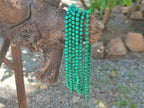 Polished Malachite Ball Shaped 7 mm Beaded Necklace - Sold Per Item- From Congo - Toprock Gemstones and Minerals 