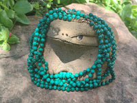 Polished Malachite Ball Shaped 7 mm Beaded Necklace - Sold Per Item- From Congo - Toprock Gemstones and Minerals 